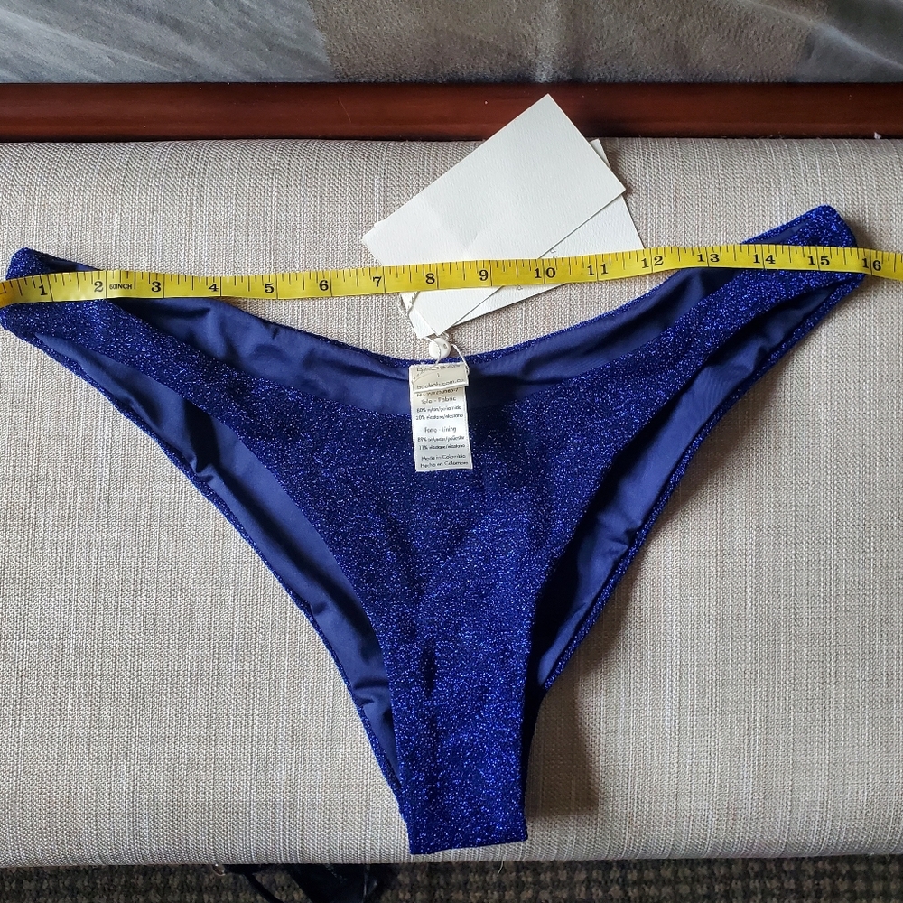 NWT Baobab 3 Piece Set Goa Bikini W/ Mia Pareo Navy Sparkle - Picture 6 of 14